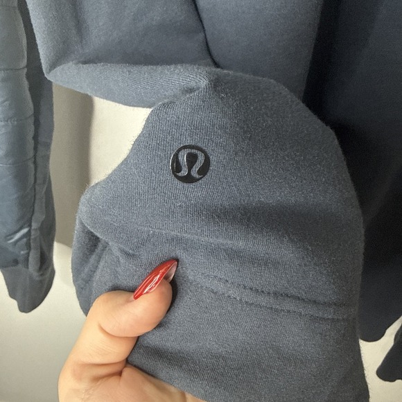 LULULEMON Jacket Men's XXL Blue Full Zip Puff Collar Elbow Performance M41465 - Picture 7 of 8